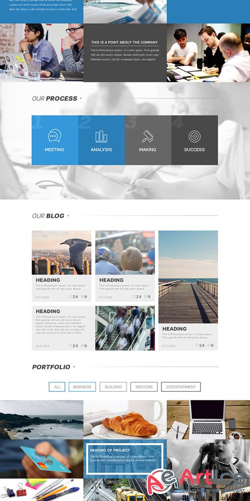 Ruddy Marketing Agency - Clean One Page PSD Website Theme