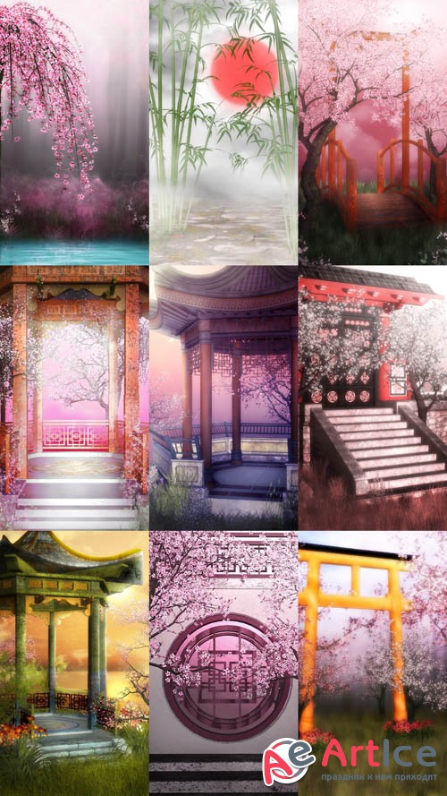 Beautiful Orient Backgrounds JPG Files
