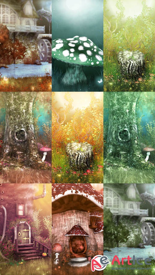 Autumn Fairytales Backgrounds JPG Files
