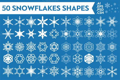 Snowflakes Vector Set Shapes