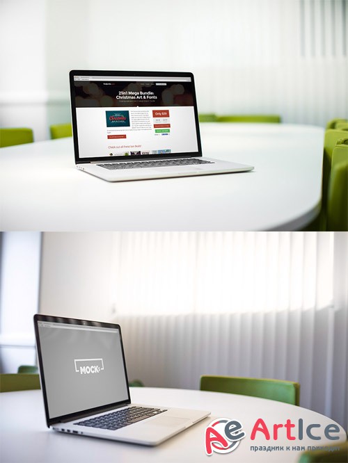 2 MacBook Mock-Up PSD Templates