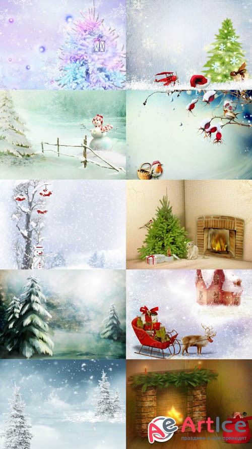 Christmas and New Year Background JPG Files Set 4