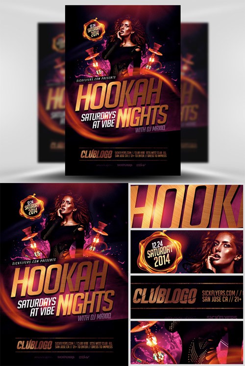 Hookah Nights Flyer Template