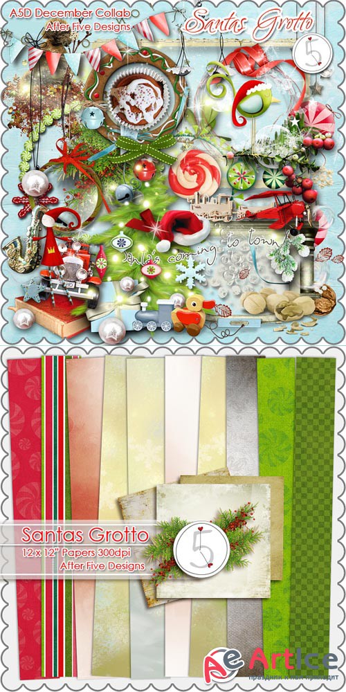 Scrap - Santas Grotto PNG and JPG