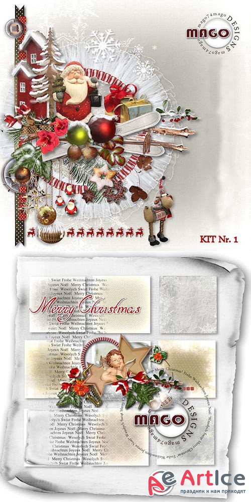 Scrap - Merry Christmas JPG and PNG Kit