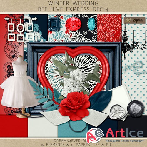Scrap - Winter Wedding JPG and PNG Kit