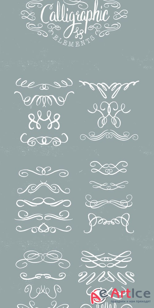 Hand Drawn Calligraphic Vector Elements