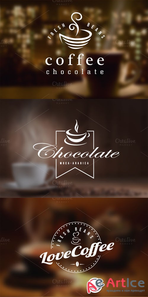 Coffee Retro Badges, Labels & Logos - Creativemarket 47488