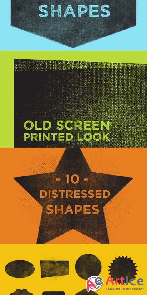 Distressed Badge Shapes PSD