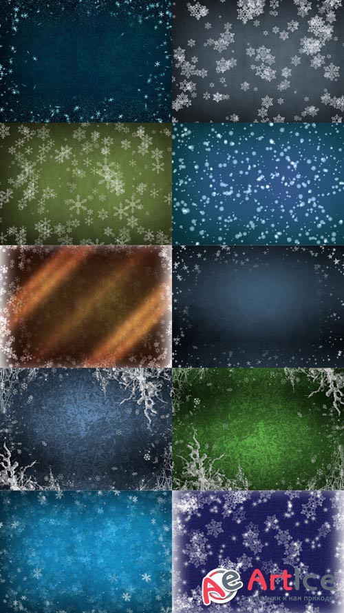 Winter Backgrounds with Snowflakes JPG Files