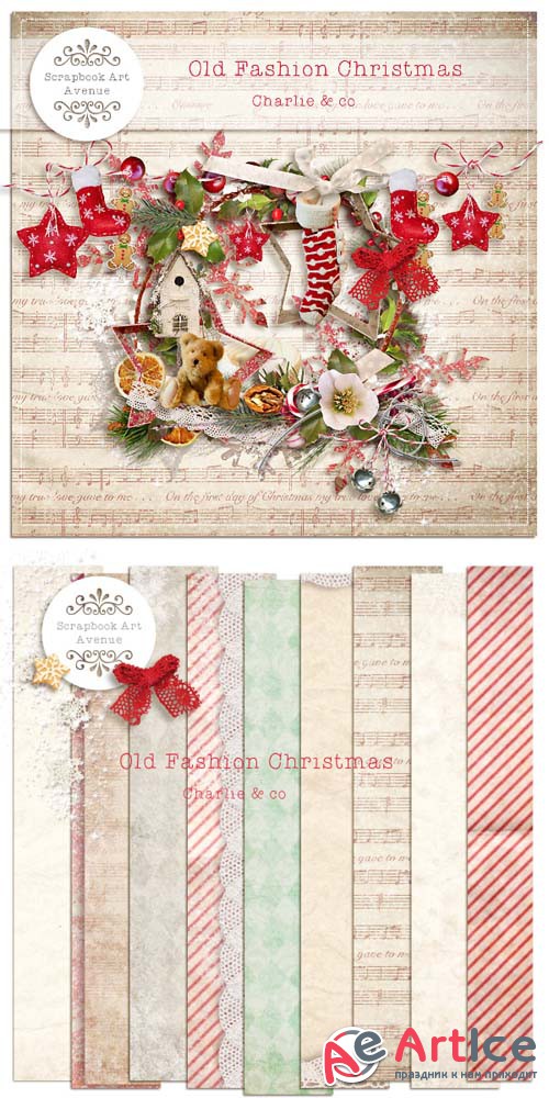 Scrap - Old Fashion Christmas PNG and JPG