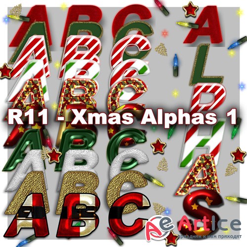 Xmas Alphas 1 PNG Files