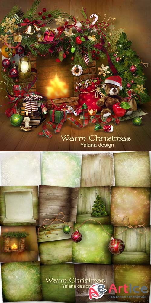Scrap - Warm Christmas PNG and JPG