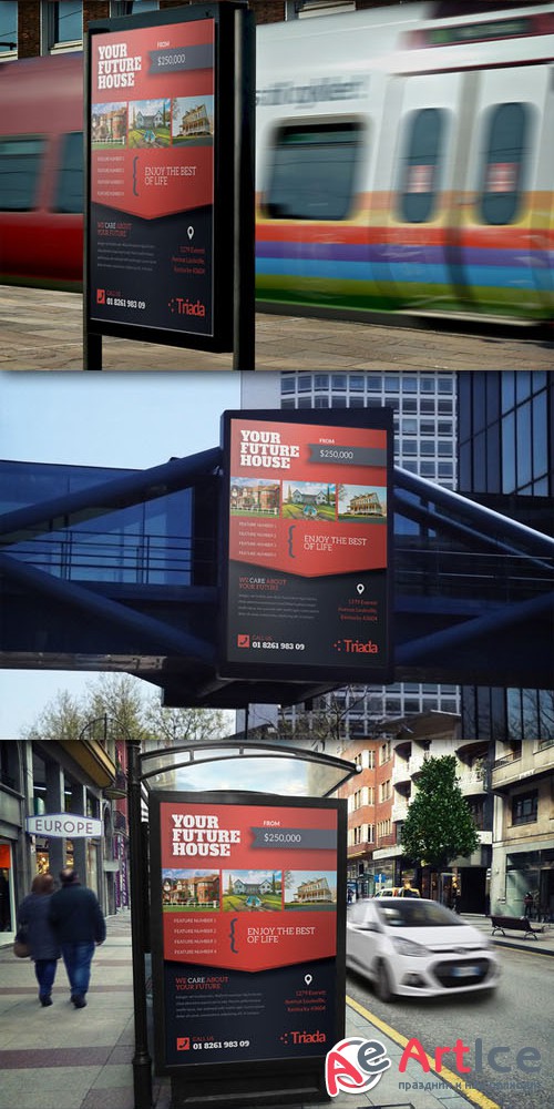 Bus Stop Billboard Design 1 - Creativemarket 70479
