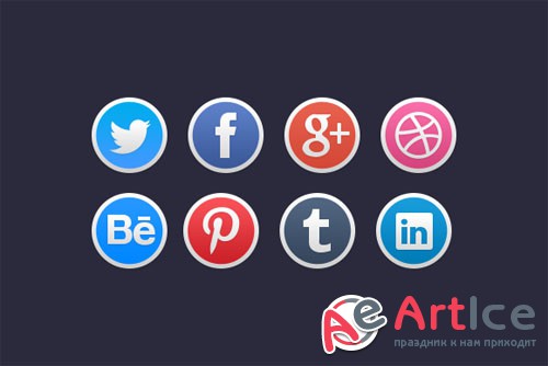 Stylish Social Media Icons - Creativemarket 87688