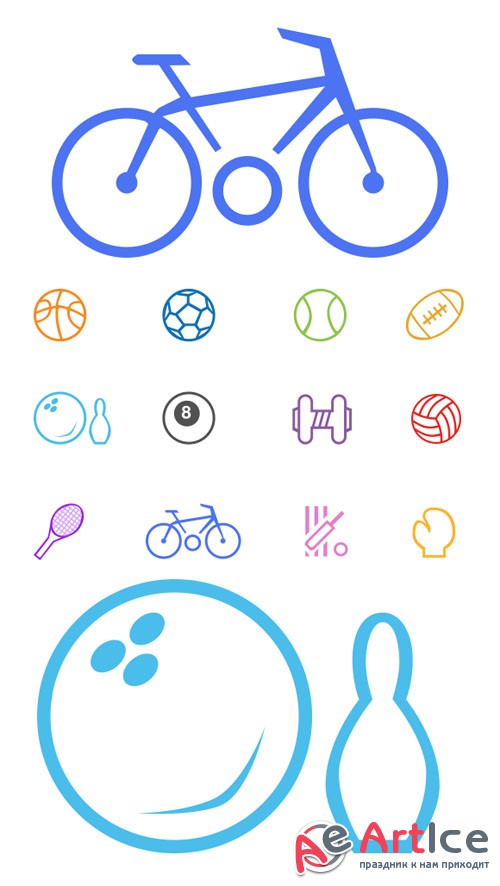 Sports & Game Line Icons - Creativemarket 87685