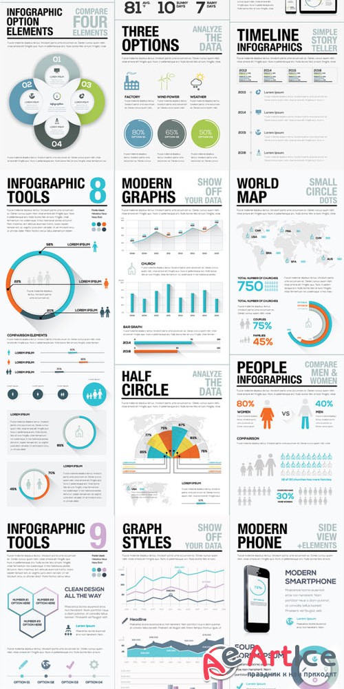 vol. 2 Infographic Elements Bundle - Creativemarket 94408