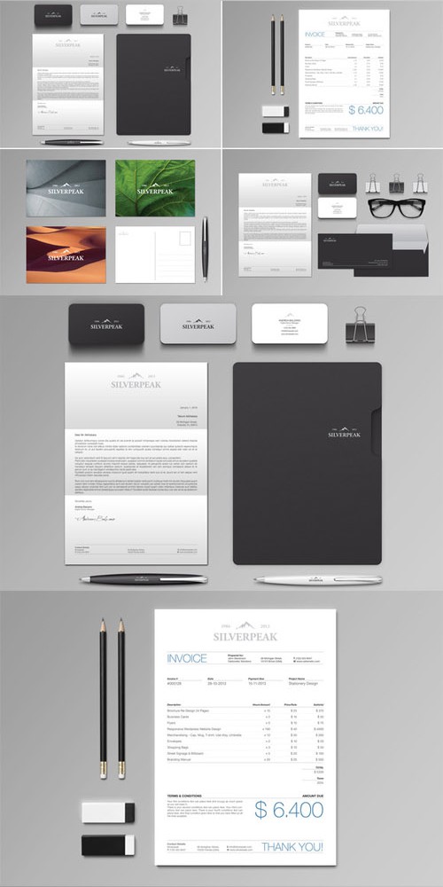 Silverpeak Stationery Set and Invoice