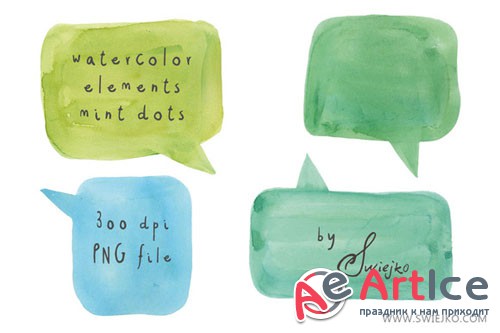 Watercolour Speech Bubbles - Creativemarket 59696