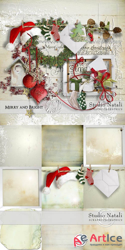 Scrap - Merry And Bright PNG and JPG