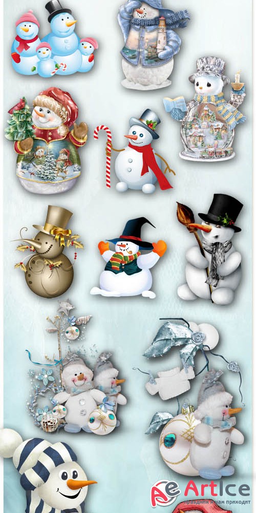 Cute and Funny Snowmen PNG