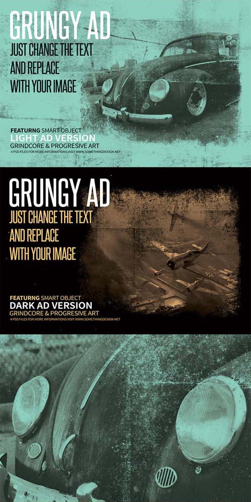 Grungy Posters and Ads PSD
