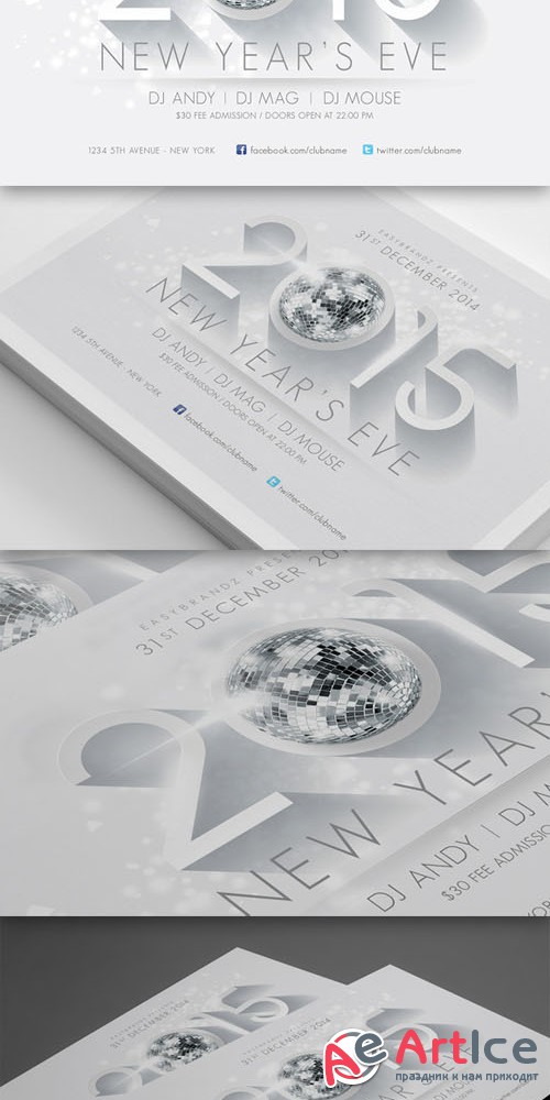 2015 New Years Flyer Template - Creativemarket 15337