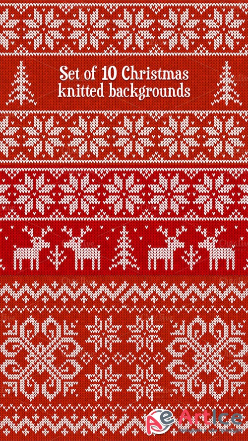 10 knitted vector seamless patterns - Creativemarket 15468