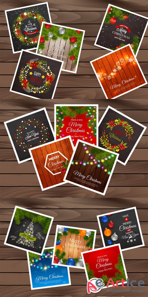 Set of 25 Christmas cards - Creativemarket 125483