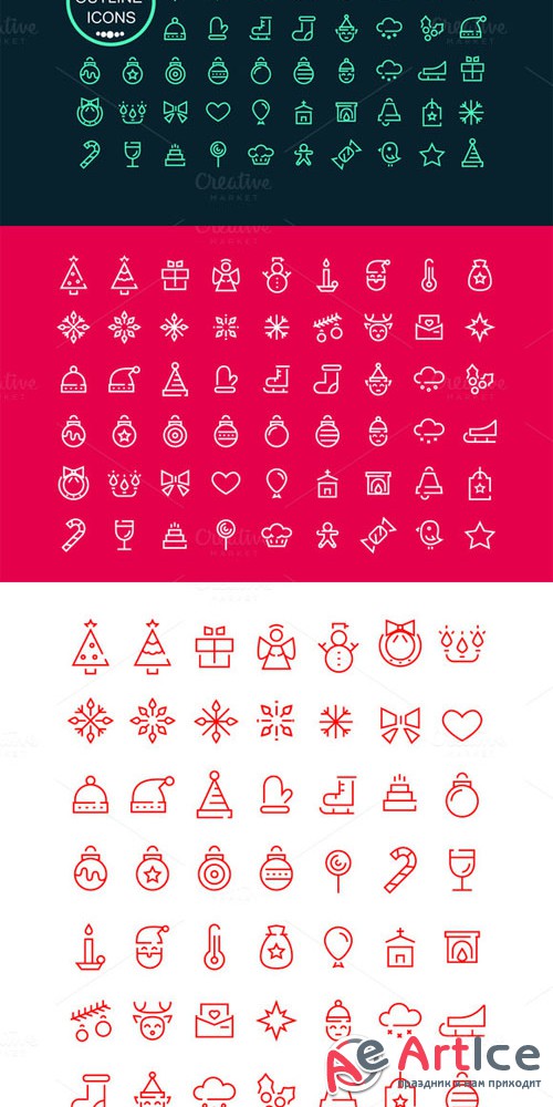 54 Christmas Icons - Creativemarket 116558