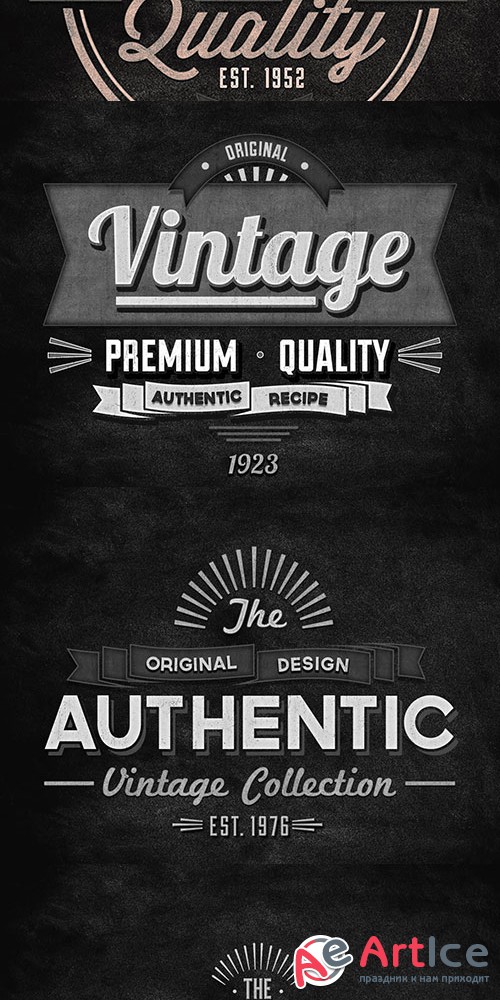Vintage Typography Insignias worth $15