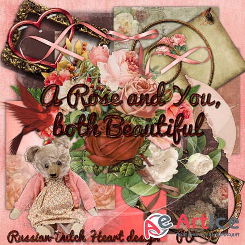 Scrap - A Rose and You, both Beautiful PNG and JPG