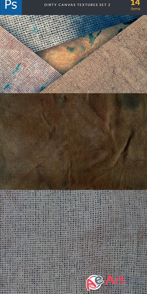 14 Super-High Res Dirty Canvas Textures