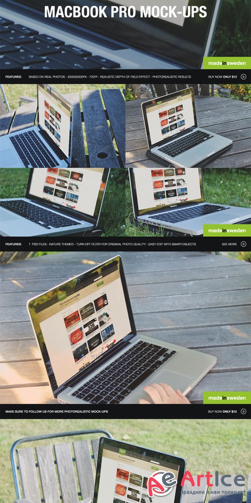 7 Photorealistic MacBook Pro Mockups - Creativemarket 57116