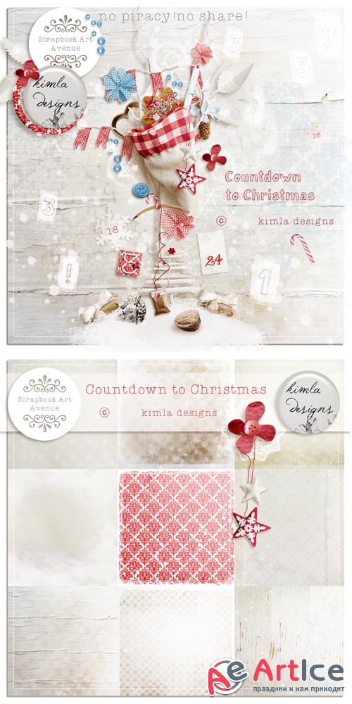 Scrap - Countdown to Christmas JPG and PNG
