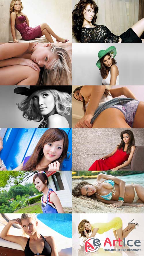Wallpapers Beautiful Girls in Different Poses Set 131