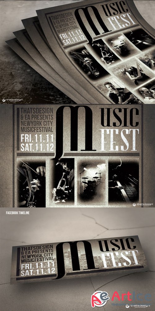 Music Festival Flyer Template V2 - Creativemarket 104824
