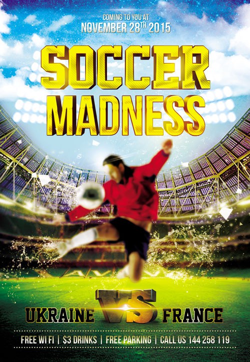 Flyer PSD Template - Soccer Madness