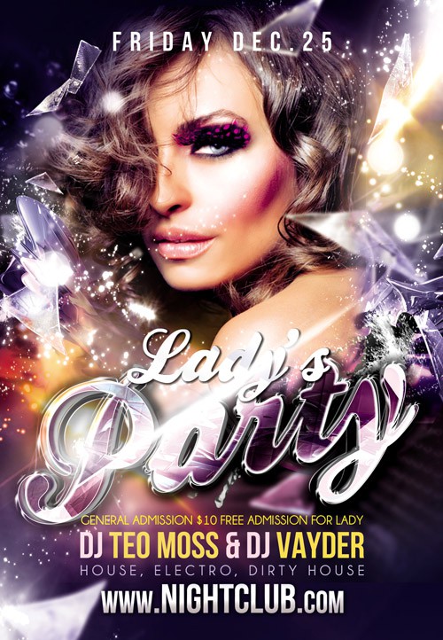 Club Flyer PSD Template - Ladys Party