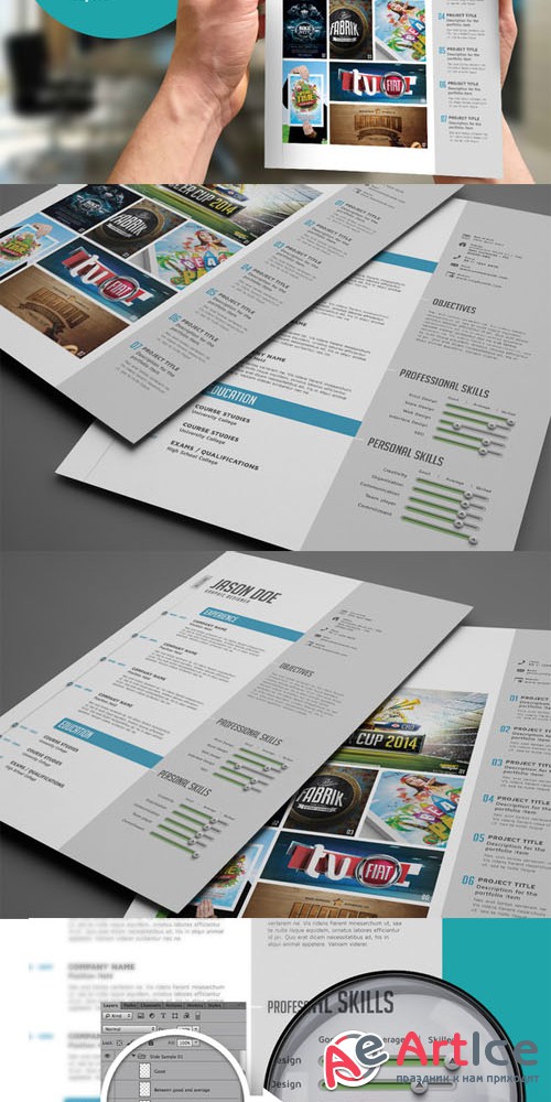 Resume & Portfolio Template - Creativemarket 90454