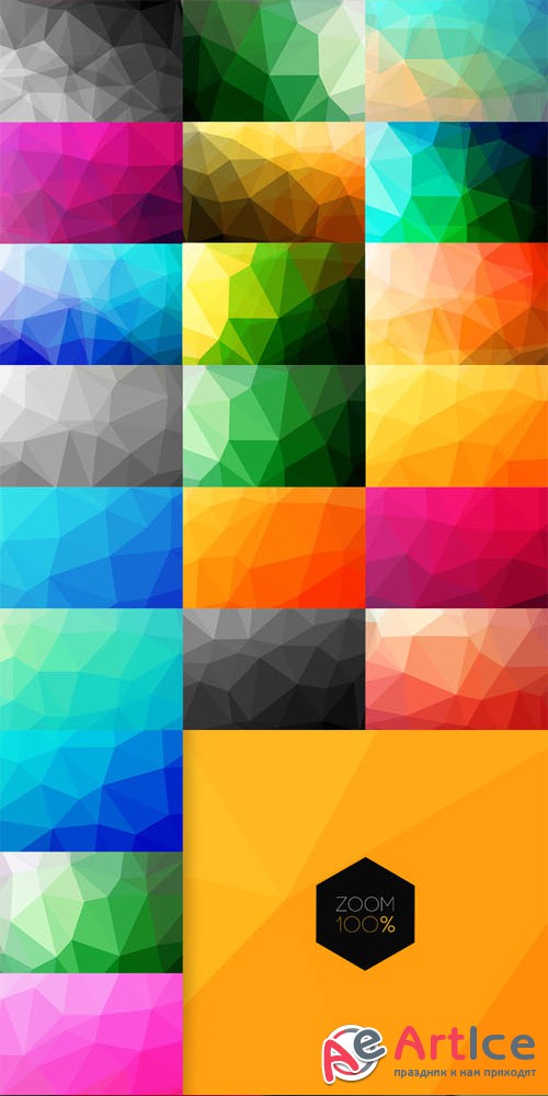 24 Polygonal Backgrounds - Creativemarket 93065