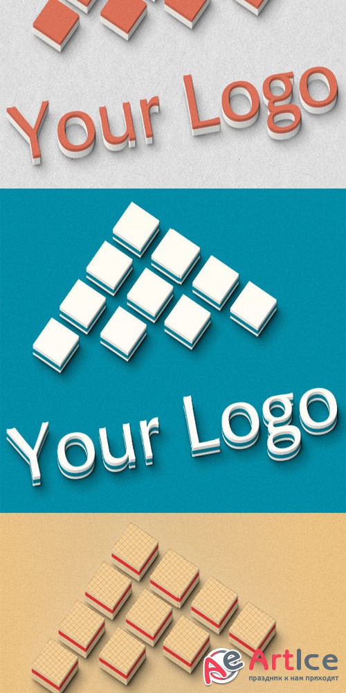 Logo Mock-ups - 3D Style - Creativemarket 4607