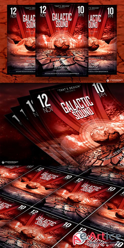 Galactic Sound Flyer Template V3 - Creativemarket 89907