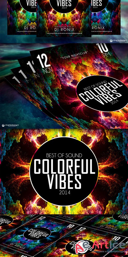 Colorful Vibes Flyer Template - Creativemarket 89851