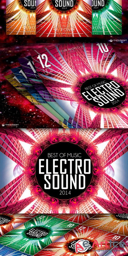 Electro Sound Flyer Template V2 - Creativemarket 89849