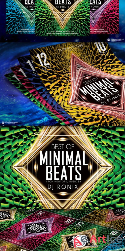 Minimal Beats Flyer Template - Creativemarket 89839