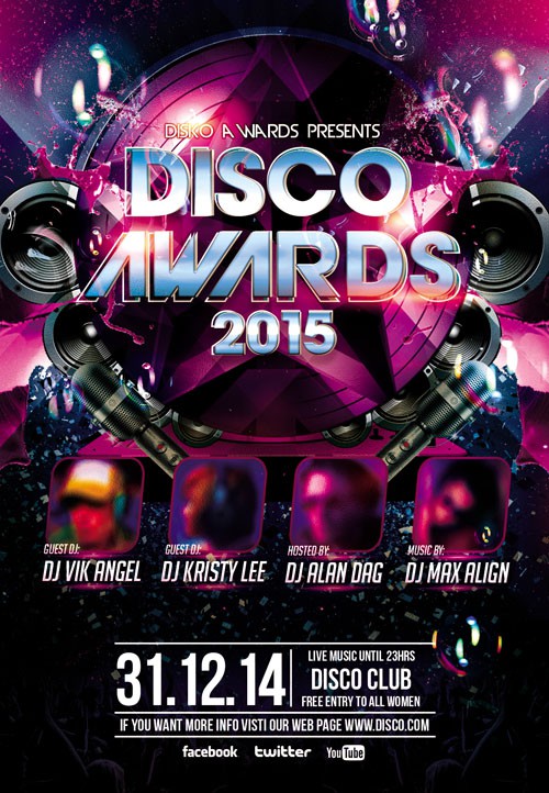 Flyer PSD Template - Disco Awards