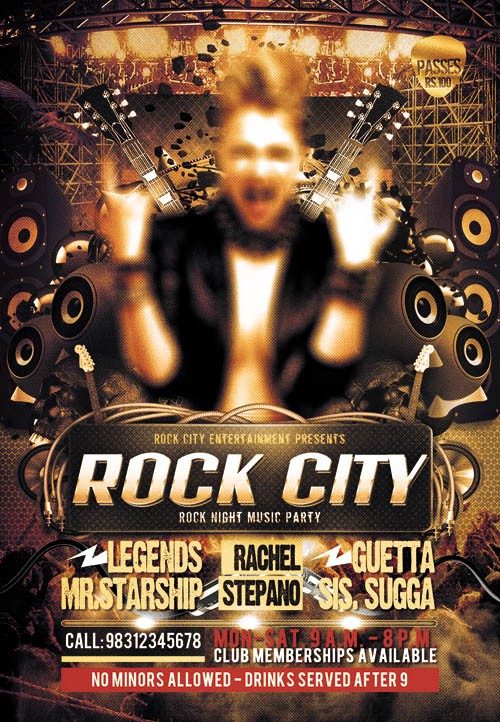 Flyer PSD Template - Rock City