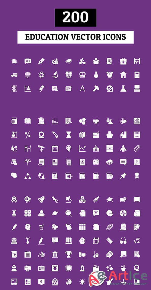 200 Education Vector Icons