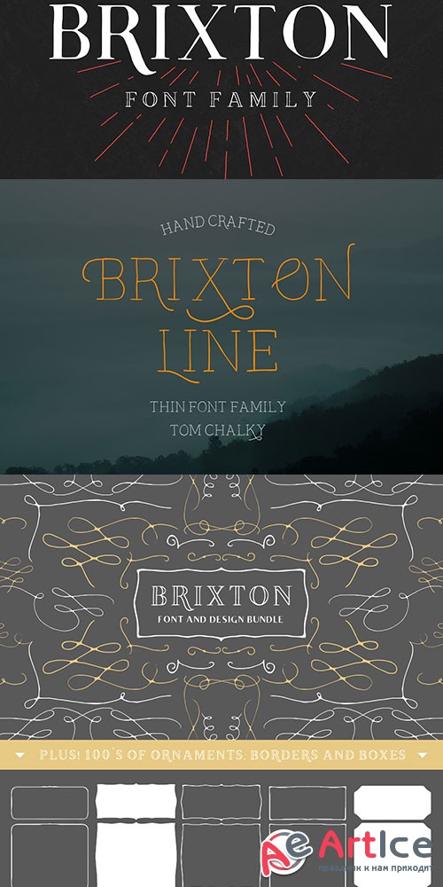 Brixton Font Bundle + 100s of Extras